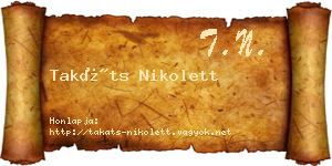 Takáts Nikolett névjegykártya